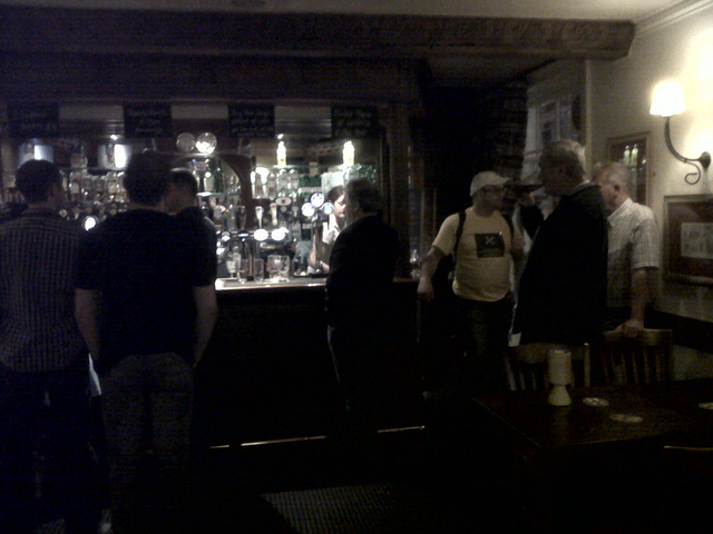 Paul @ the bar in the Three Horseshoes